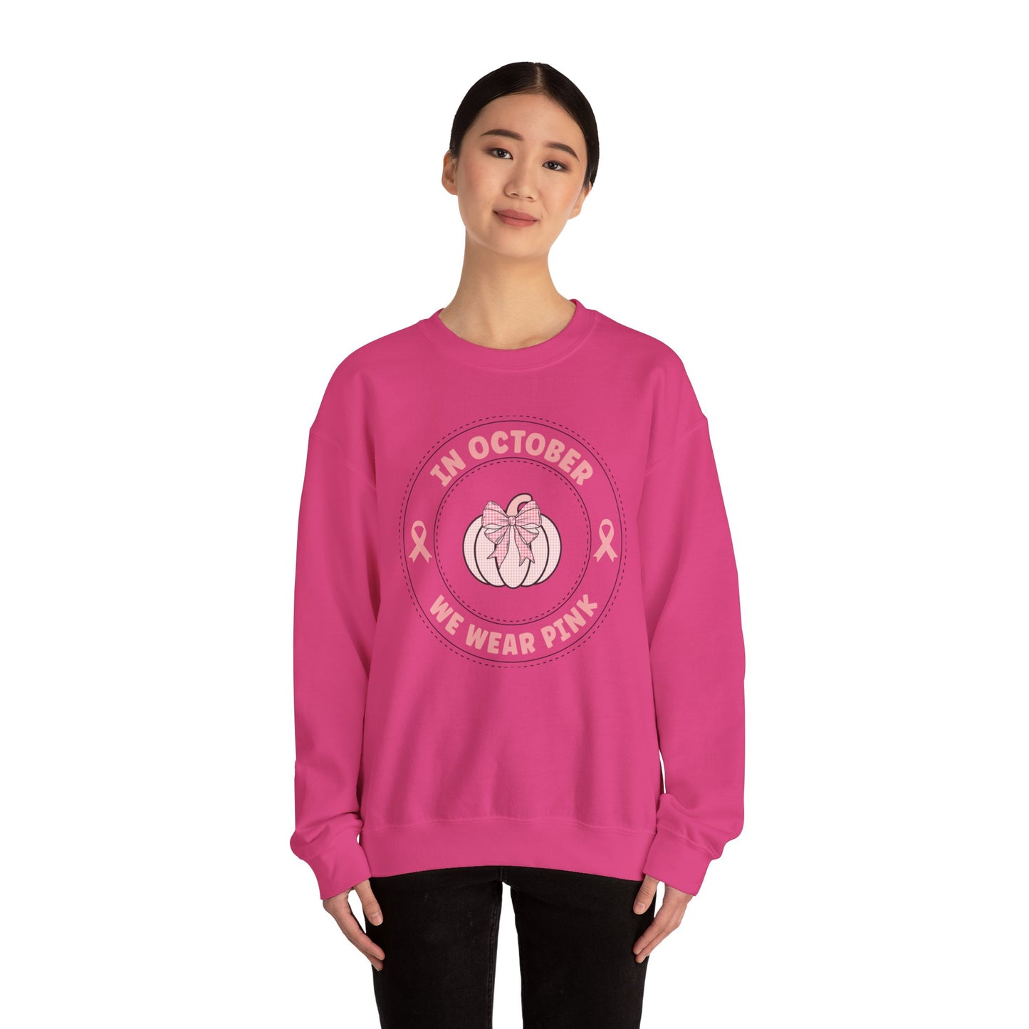 In October We Wear PInk Unisex Heavy Blend™ Crewneck Sweatshirt