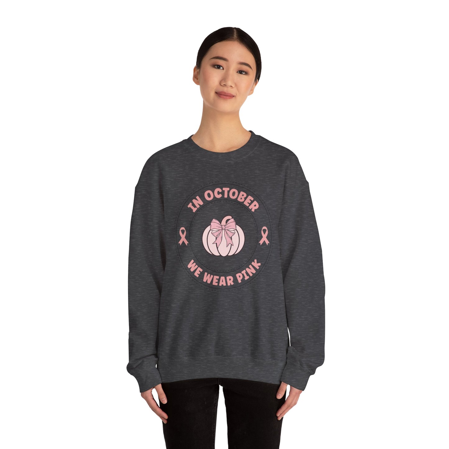 In October We Wear PInk Unisex Heavy Blend™ Crewneck Sweatshirt