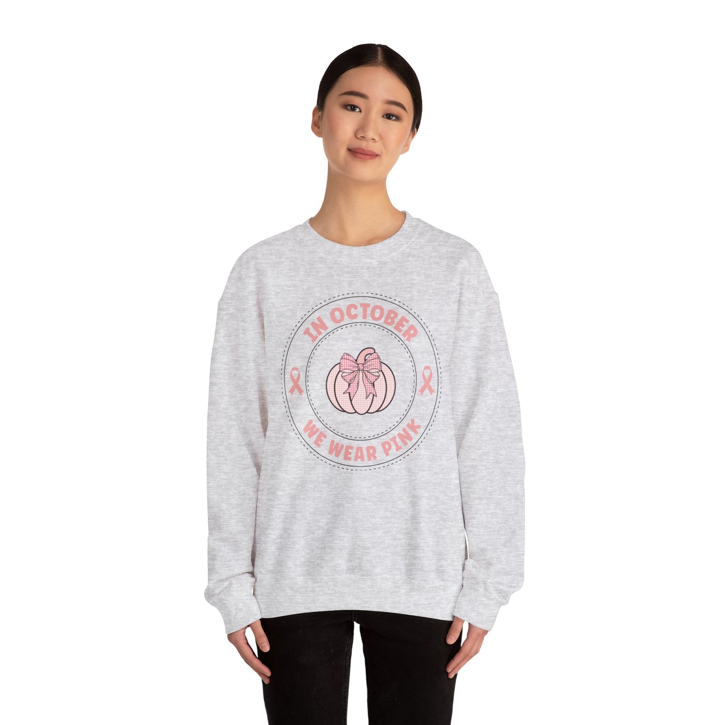 In October We Wear PInk Unisex Heavy Blend™ Crewneck Sweatshirt