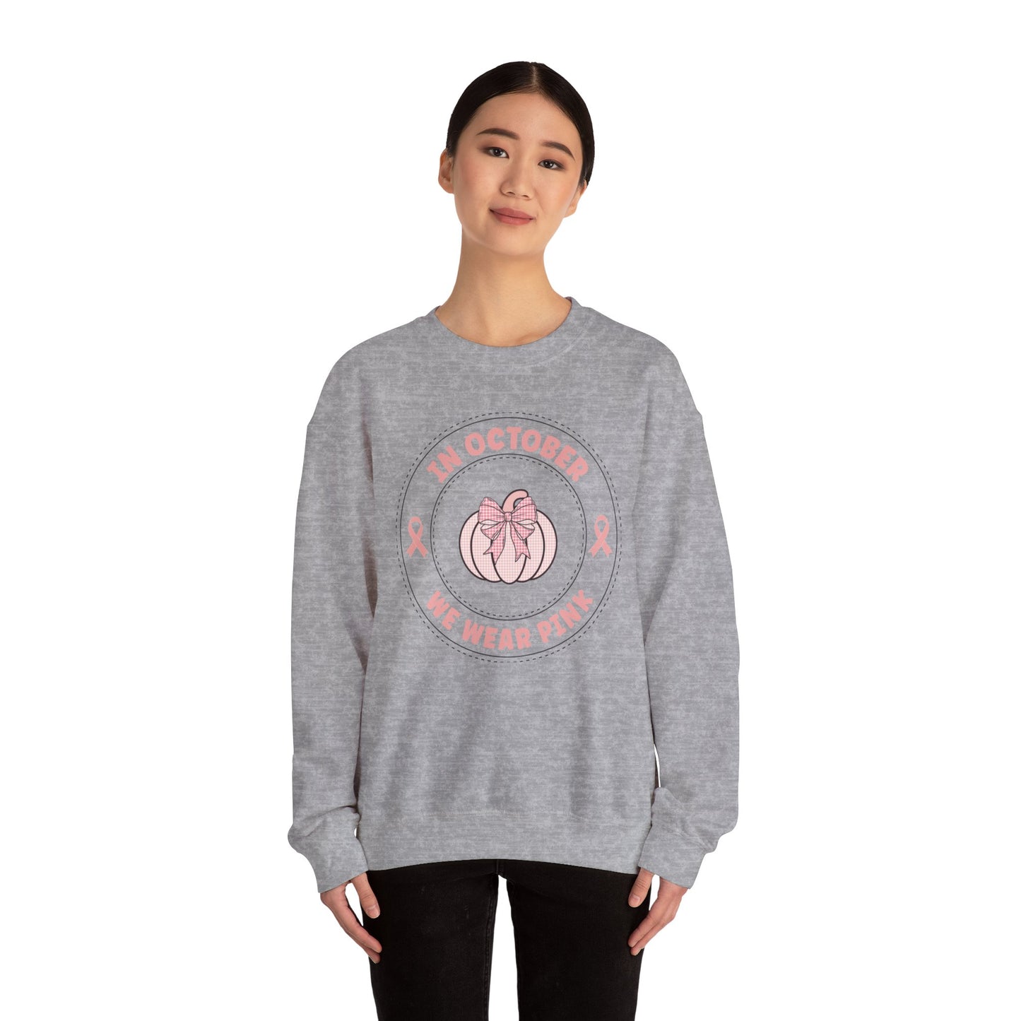 In October We Wear PInk Unisex Heavy Blend™ Crewneck Sweatshirt