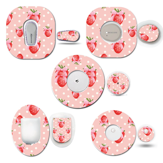 Strawberry Coquettes Berries and Dots Continuous Glucose Monitor Set