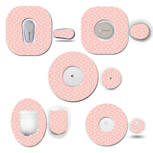 Strawberry Coquette Light Pink Dots Continuous Glucose Monitor Set