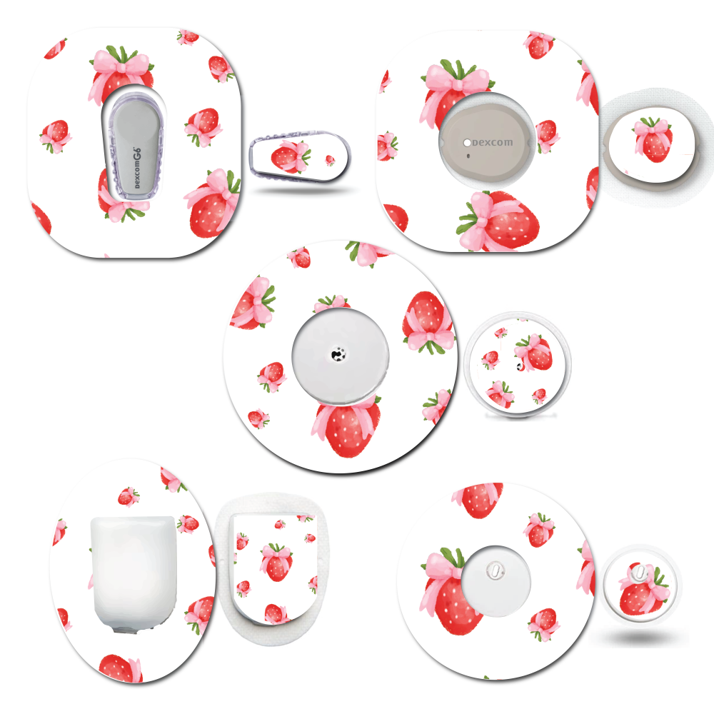 Strawberry Coquette Tossed Continuous Glucose Monitor (CGM) Set