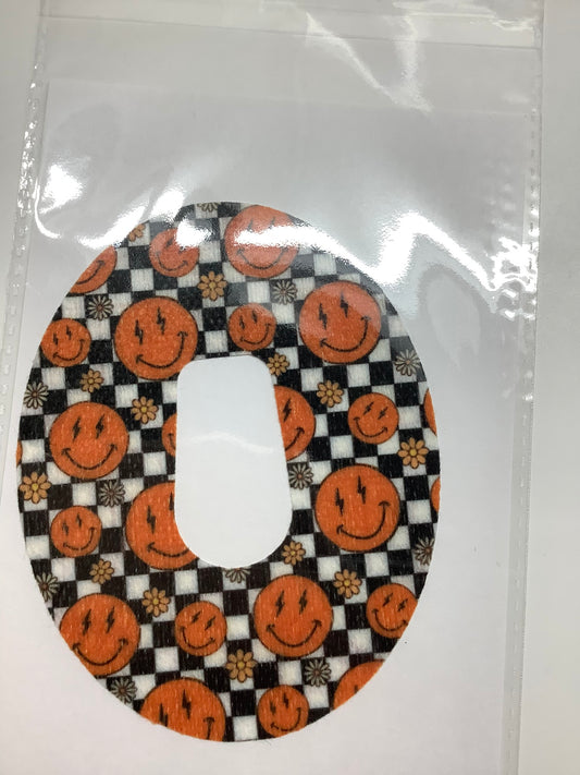 Clearance CGM Patch Dexcom G6 -Checkered Retro Smiles