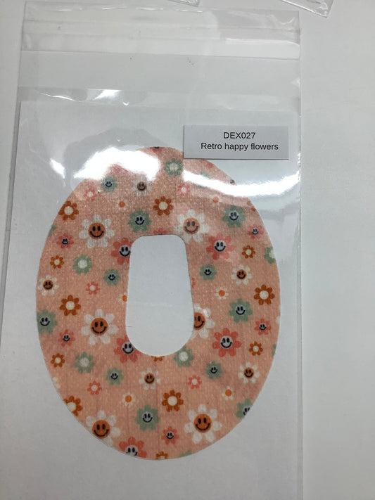 Clearance CGM Patch Dexcom G6- Retro Happy Flowers