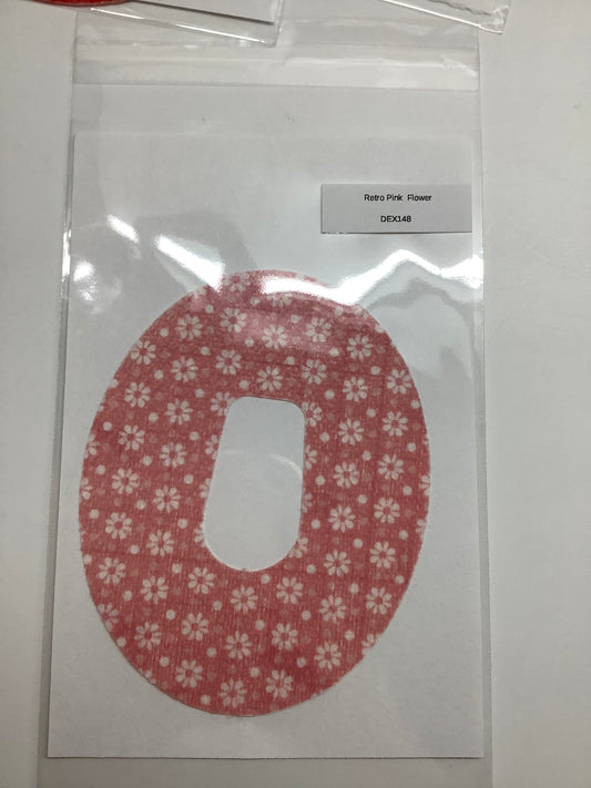 Clearance CGM Patch Dexcom G6- Retro Flowers on Pink