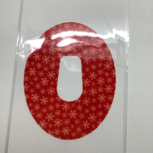 Clearance CGM Patch Dexcom G6- Snowflakes on Red