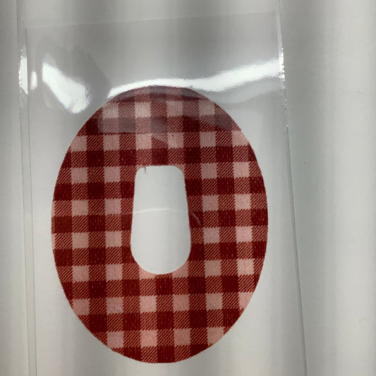 Clearance CGM Patch Dexcom G6- Red and White Gingham