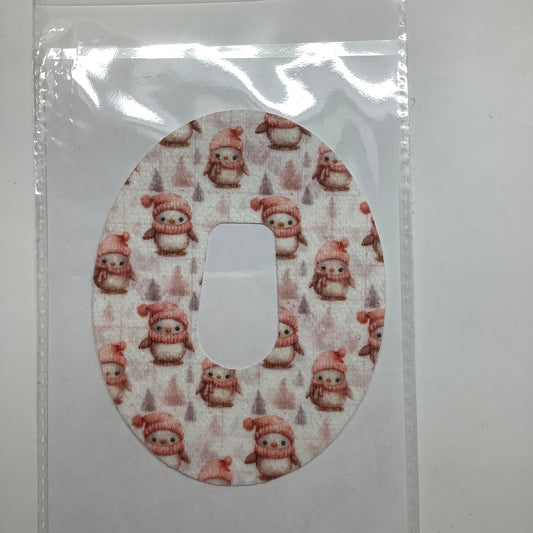 Clearance CGM Patch Dexcom G6- Pink Christmas Penguin