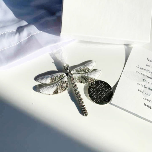 Dragonfly Memorial Pendant - Deluxe 7 colours to choose from Rear View Mirror Accessory, necklace