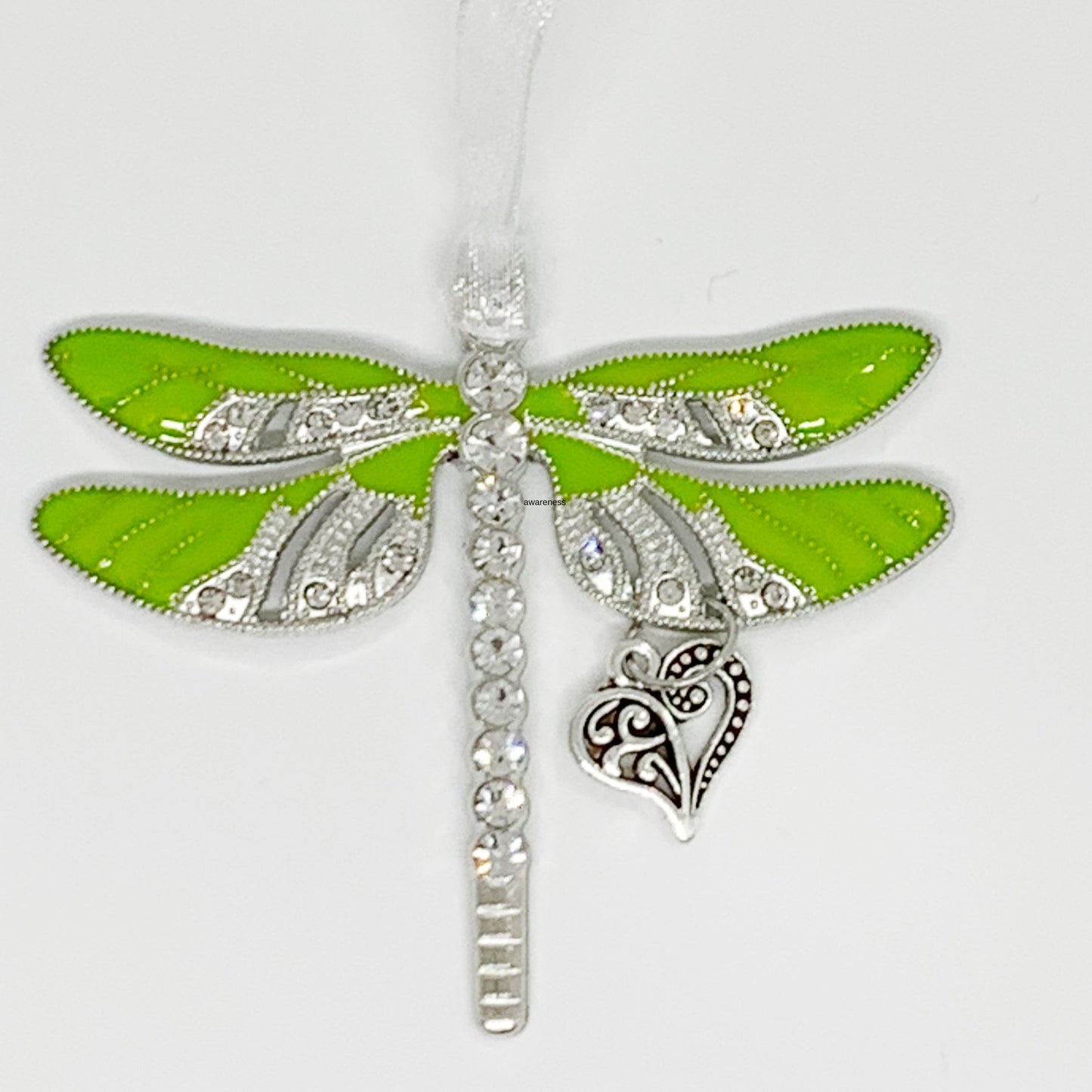 Dragonfly Heart Charm Ornament