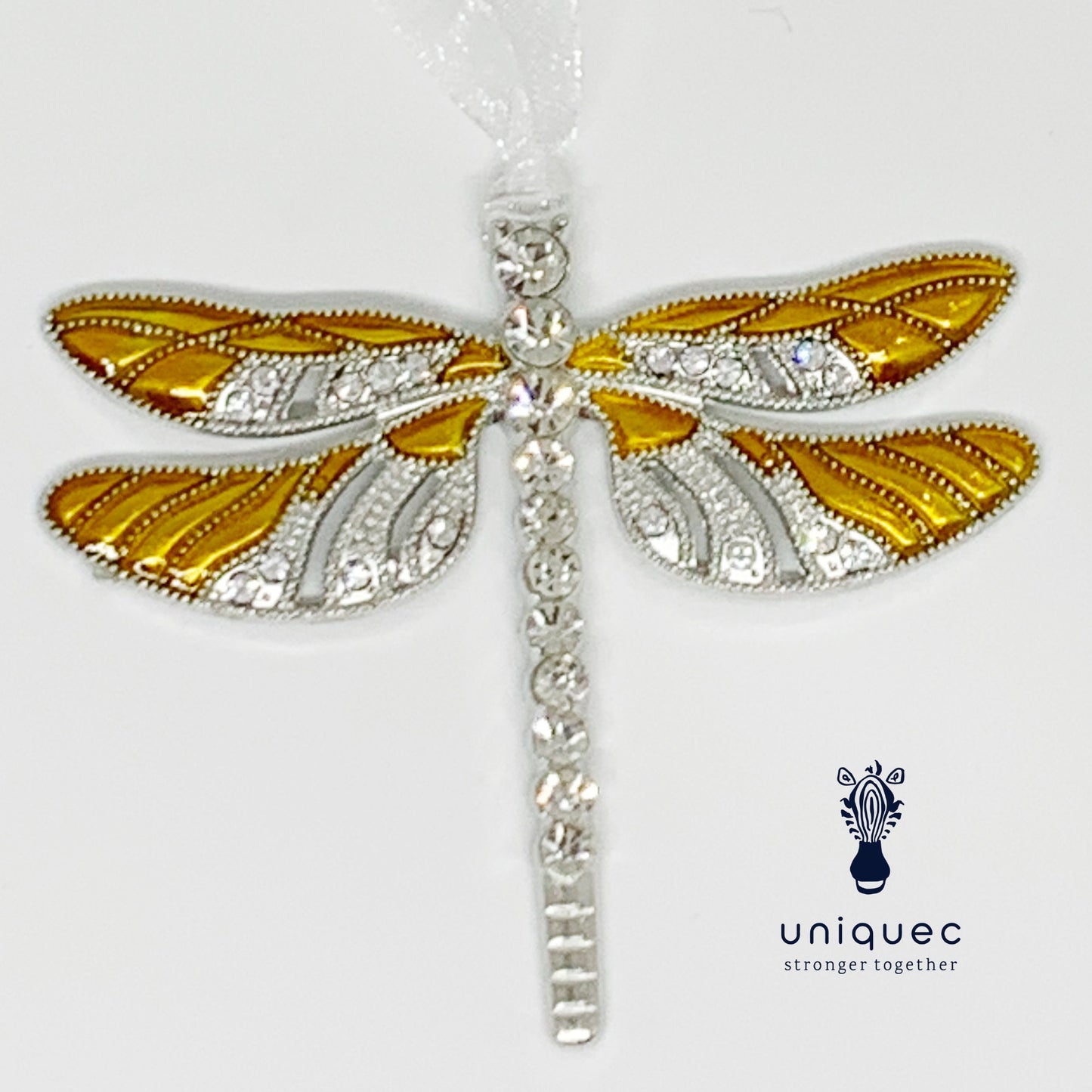 Gold Dragonfly Awareness Ornament- Gold