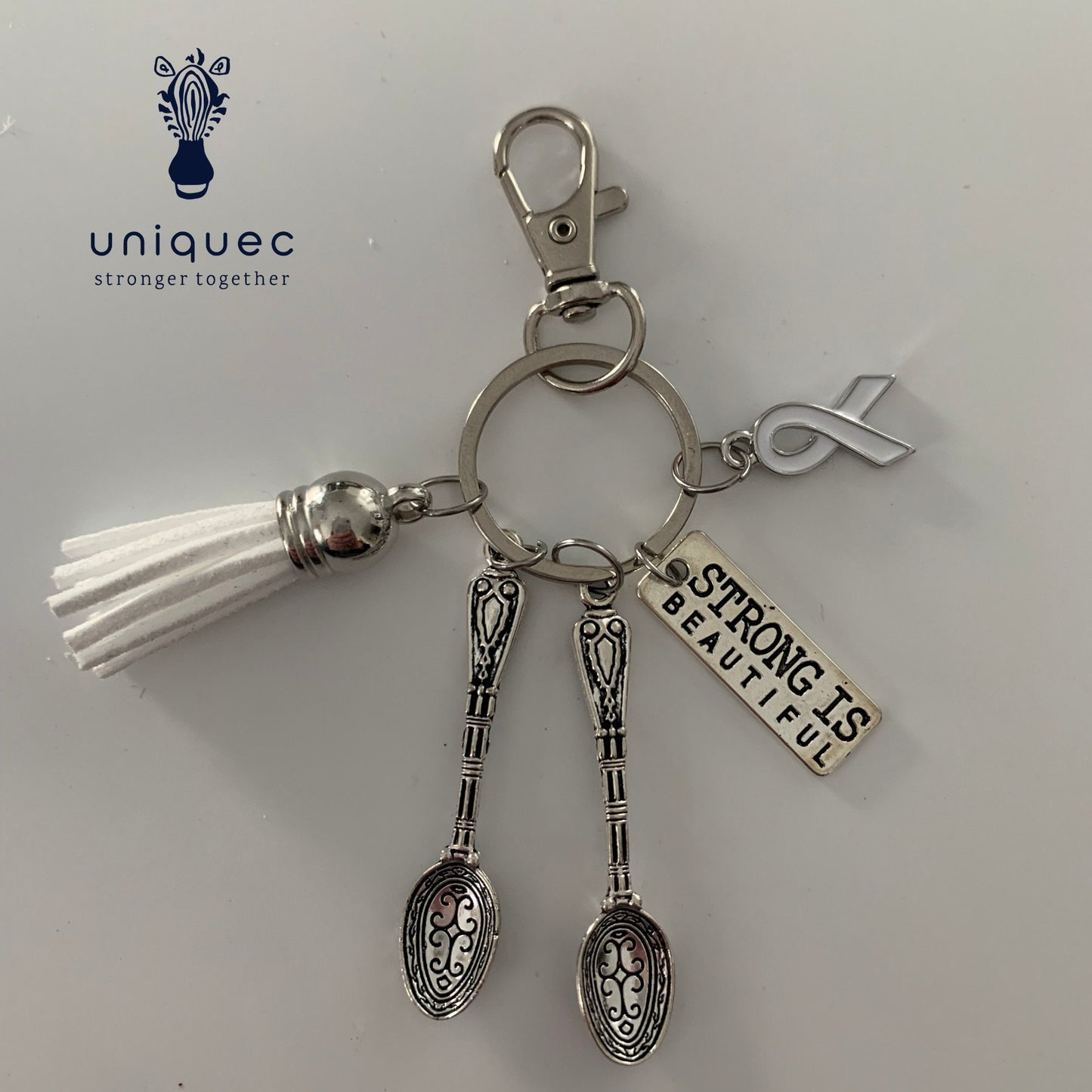 Strong Is Beautiful Spoonie  Keychain Collection Backpack charms Accessories Awareness Keychain