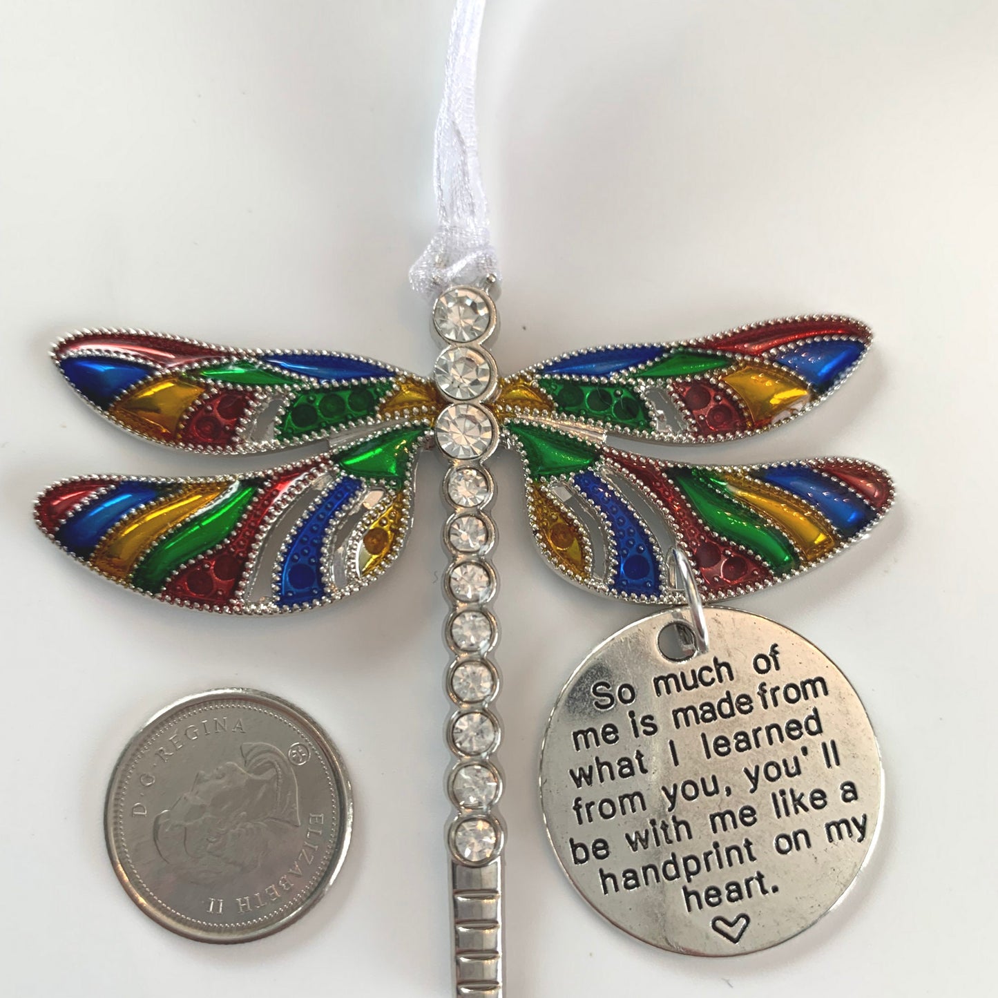 Rainbow Dragonfly Memorial Pendant