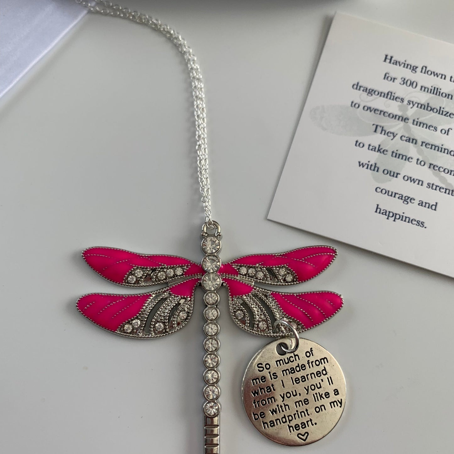 Pink Dragonfly Memorial Ornament