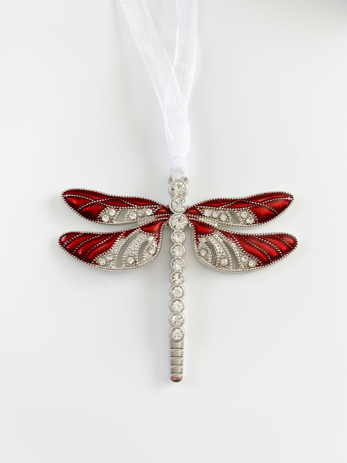 Dragonfly Memorial Ornament - Red Rear View Mirror Accessory