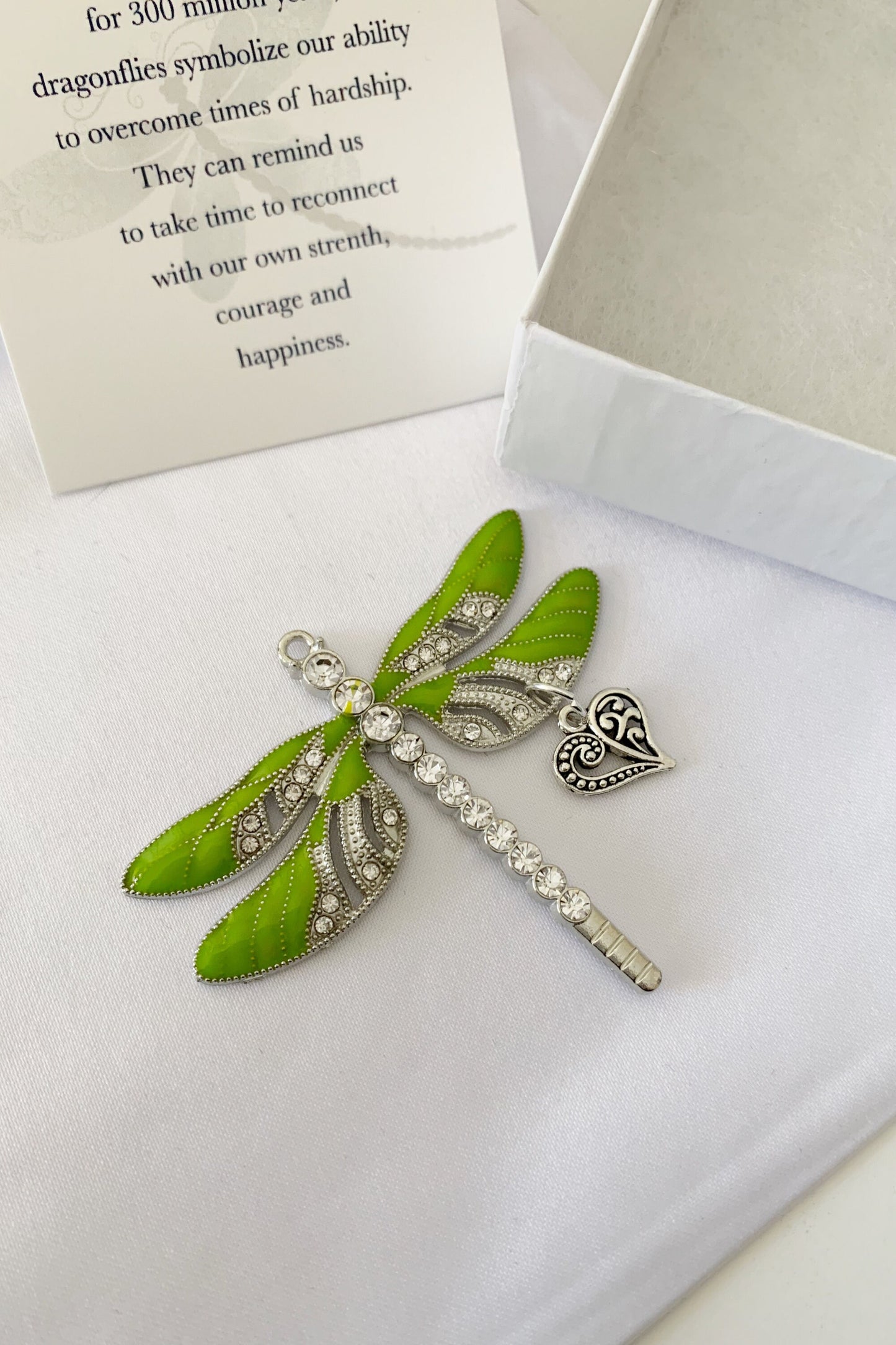 Dragonfly Heart Charm Ornament