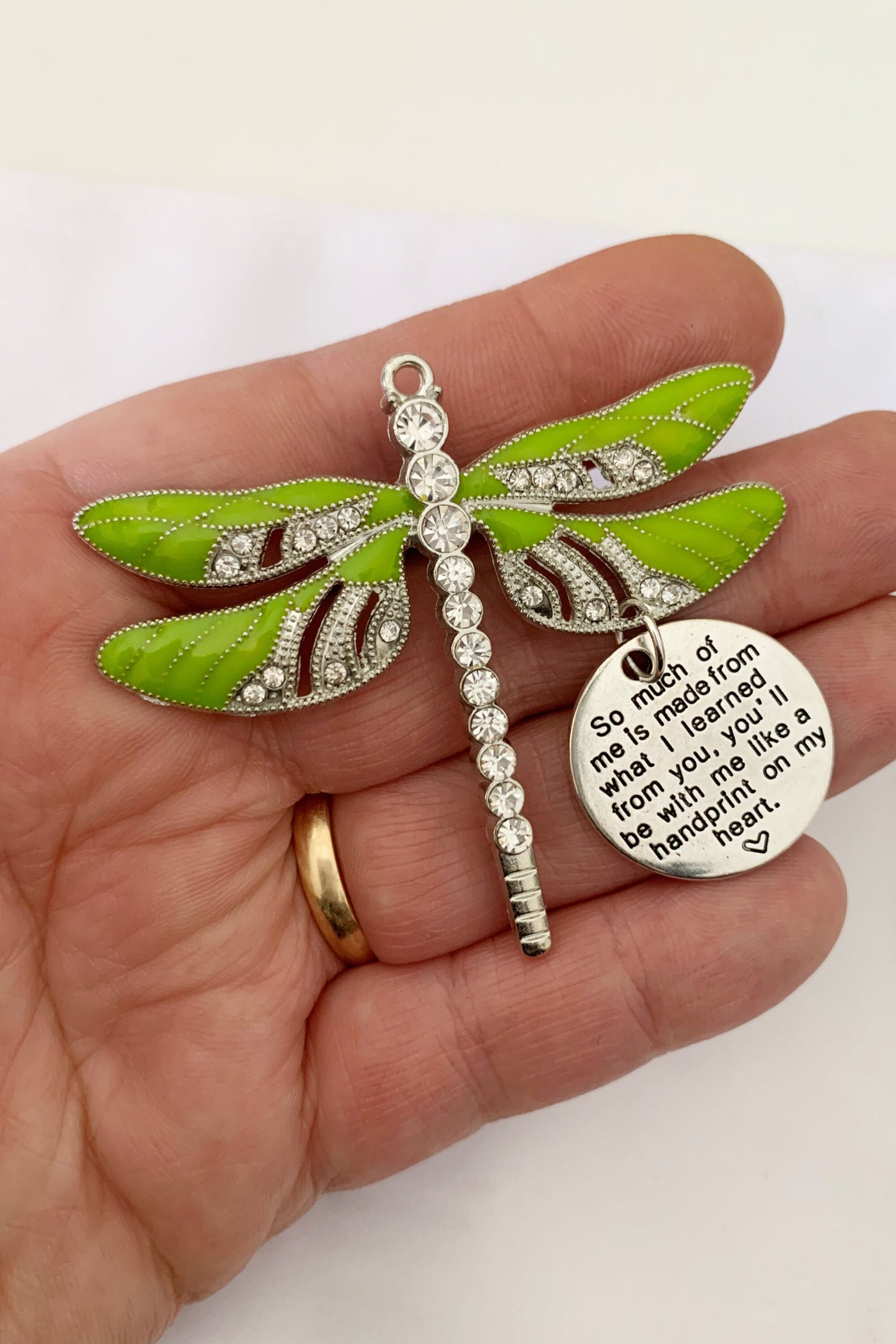 Dragonfly Memorial Ornament - Lime Green