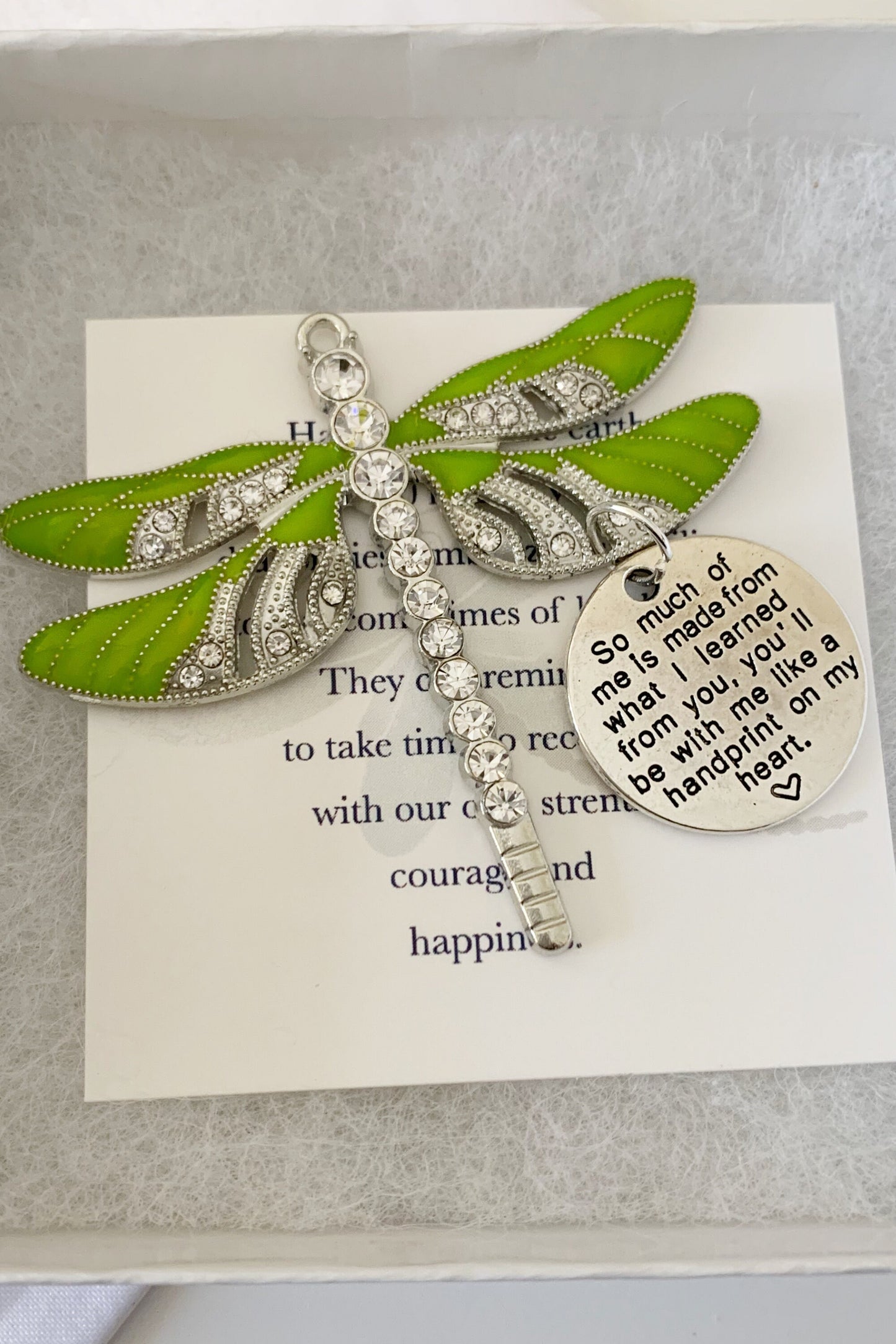 Dragonfly Memorial Ornament - Lime Green