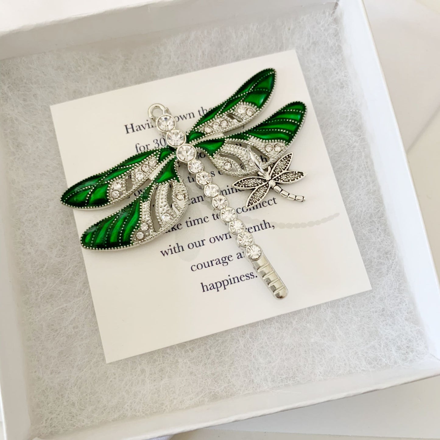 Green Dragonfly and Baby Keepsake Pendant