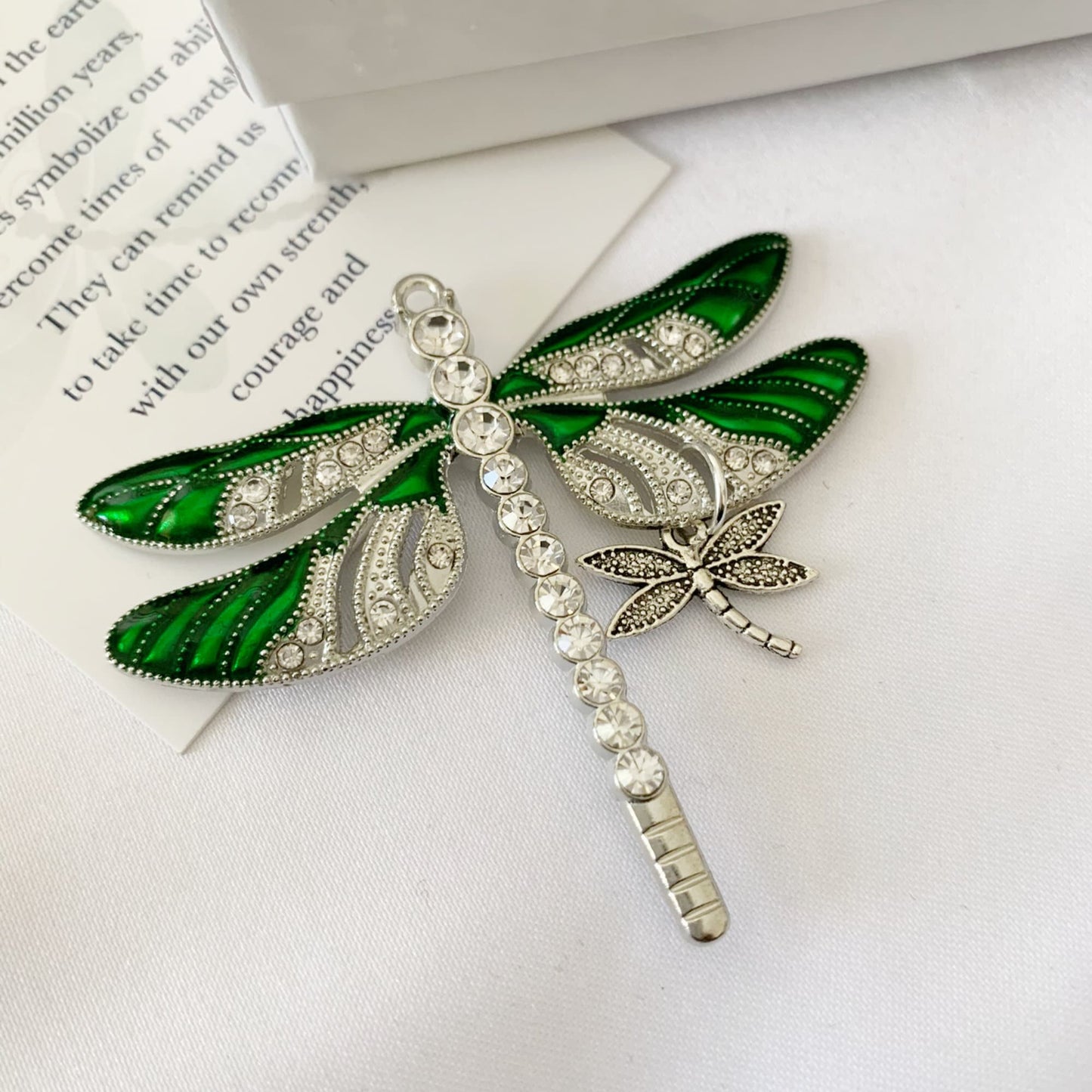 Green Dragonfly and Baby Keepsake Pendant