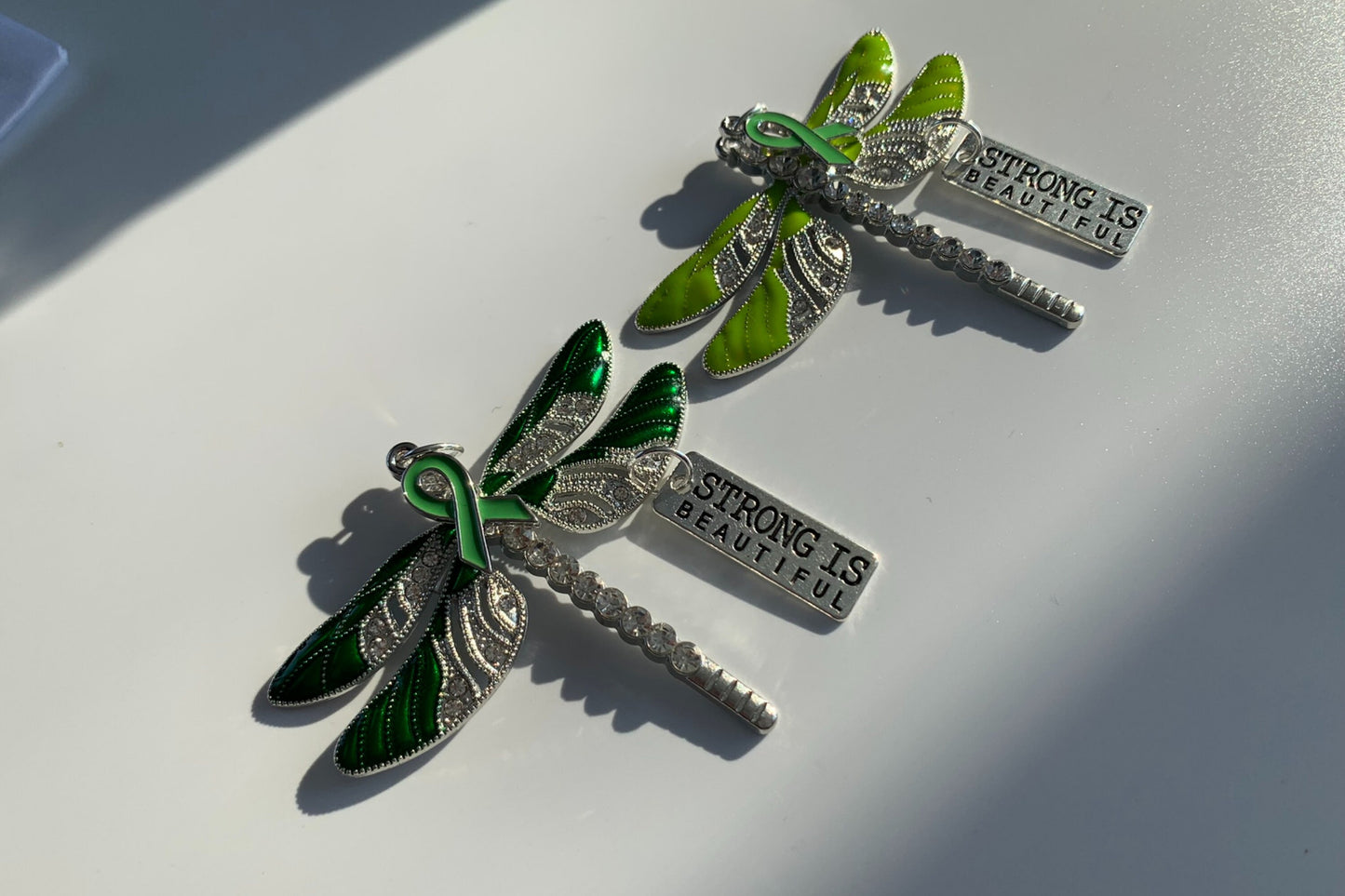 Green Dragonfly and Baby Keepsake Pendant