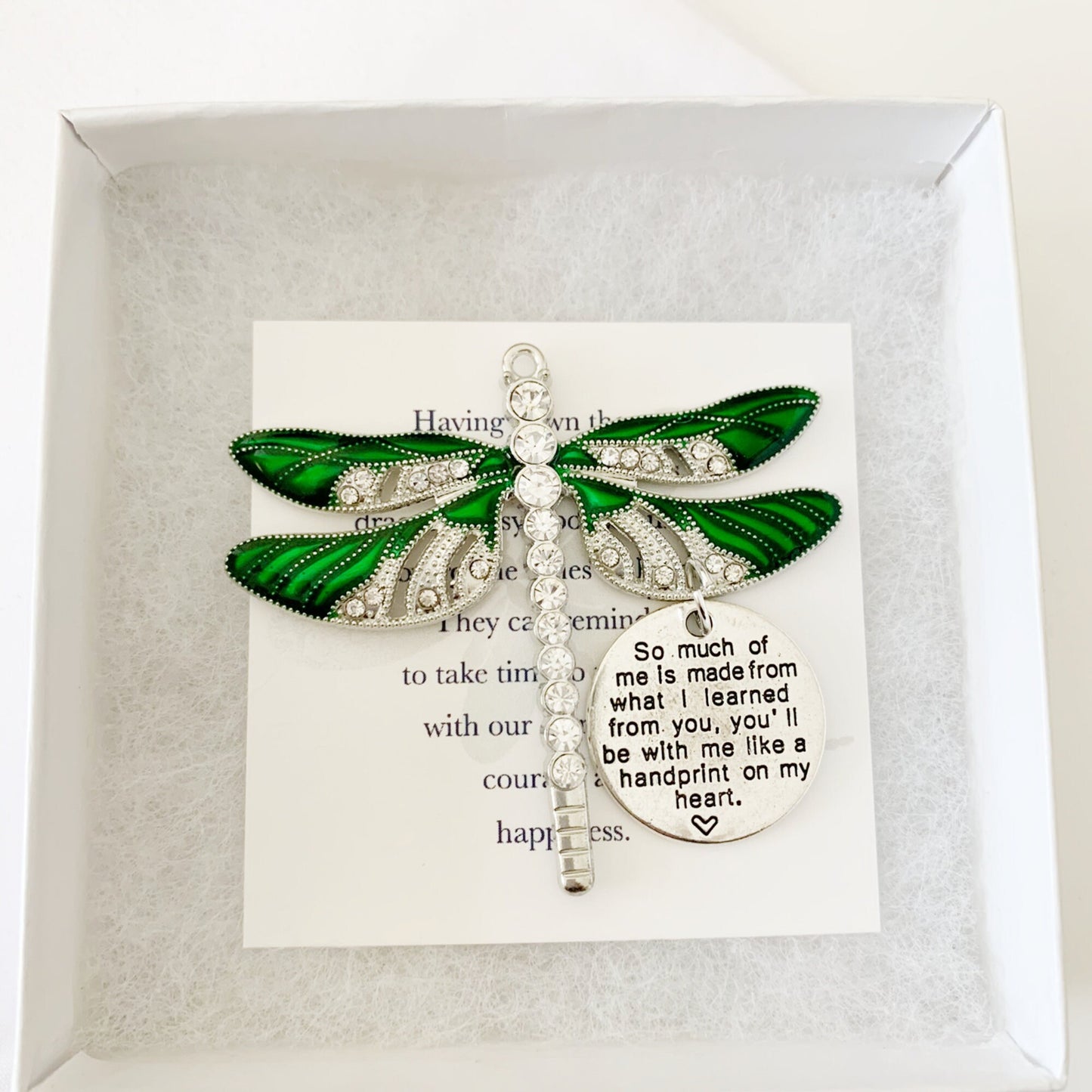 Green Dragonfly Memorial Pendant