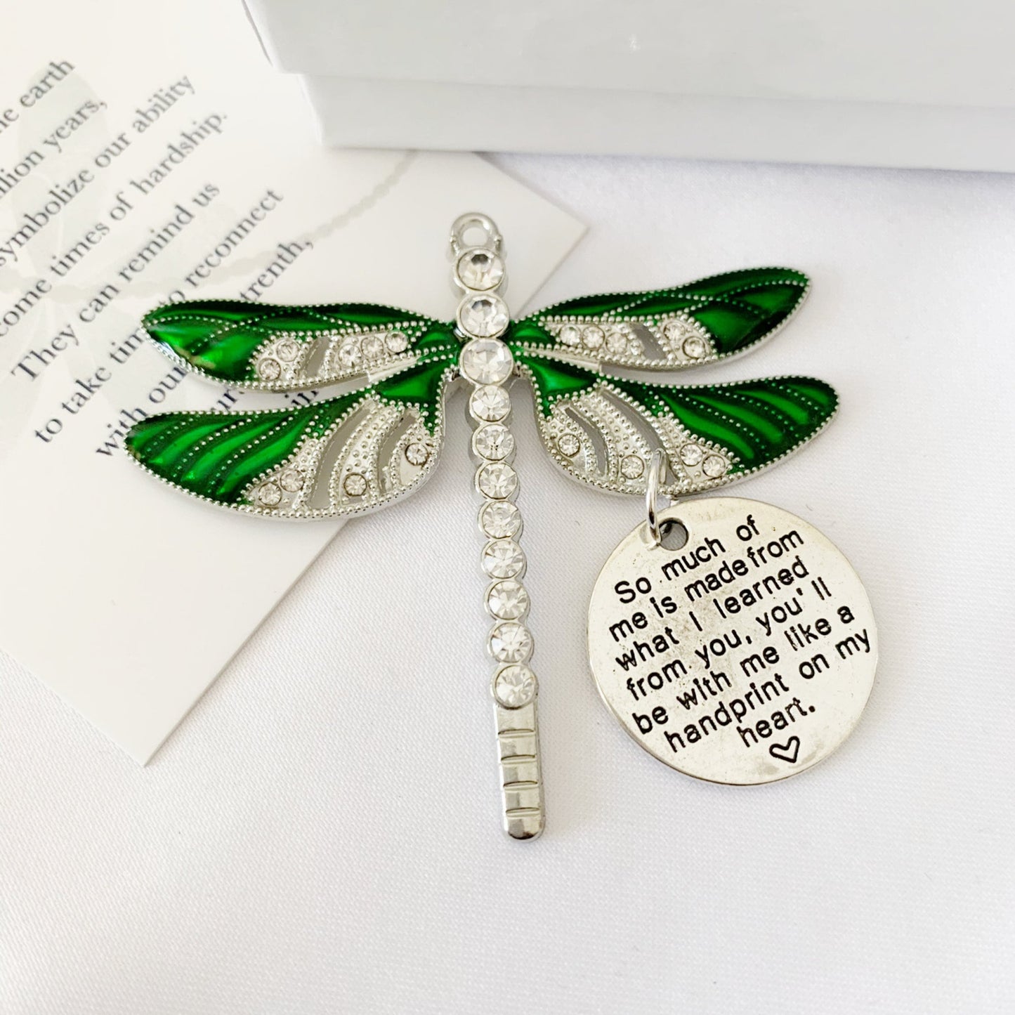 Green Dragonfly Memorial Pendant