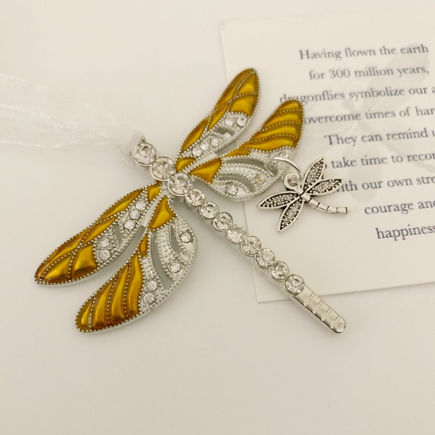 Gold Dragonfly and Baby Keepsake Pendant