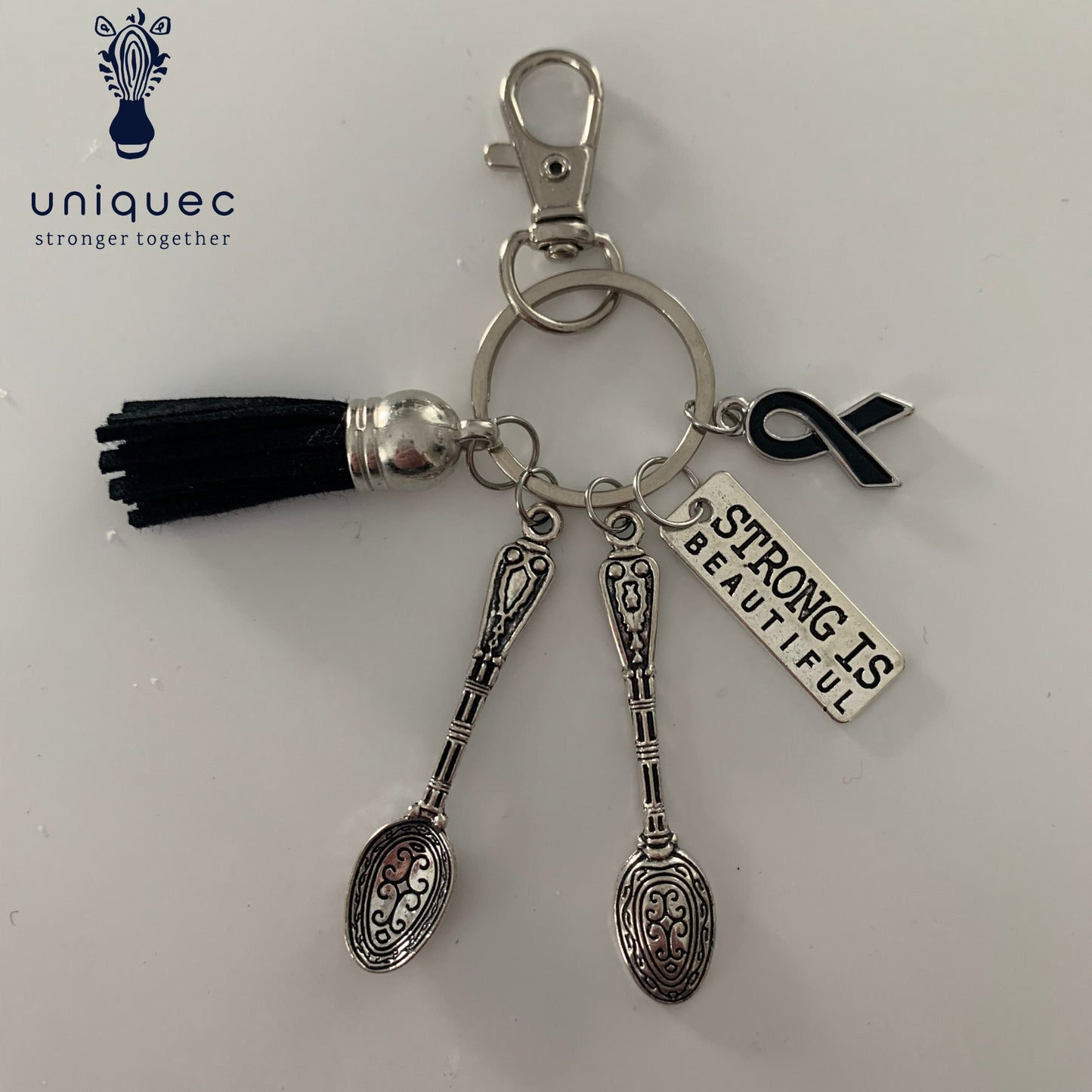 Strong Is Beautiful Spoonie  Keychain Collection Backpack charms Accessories Awareness Keychain