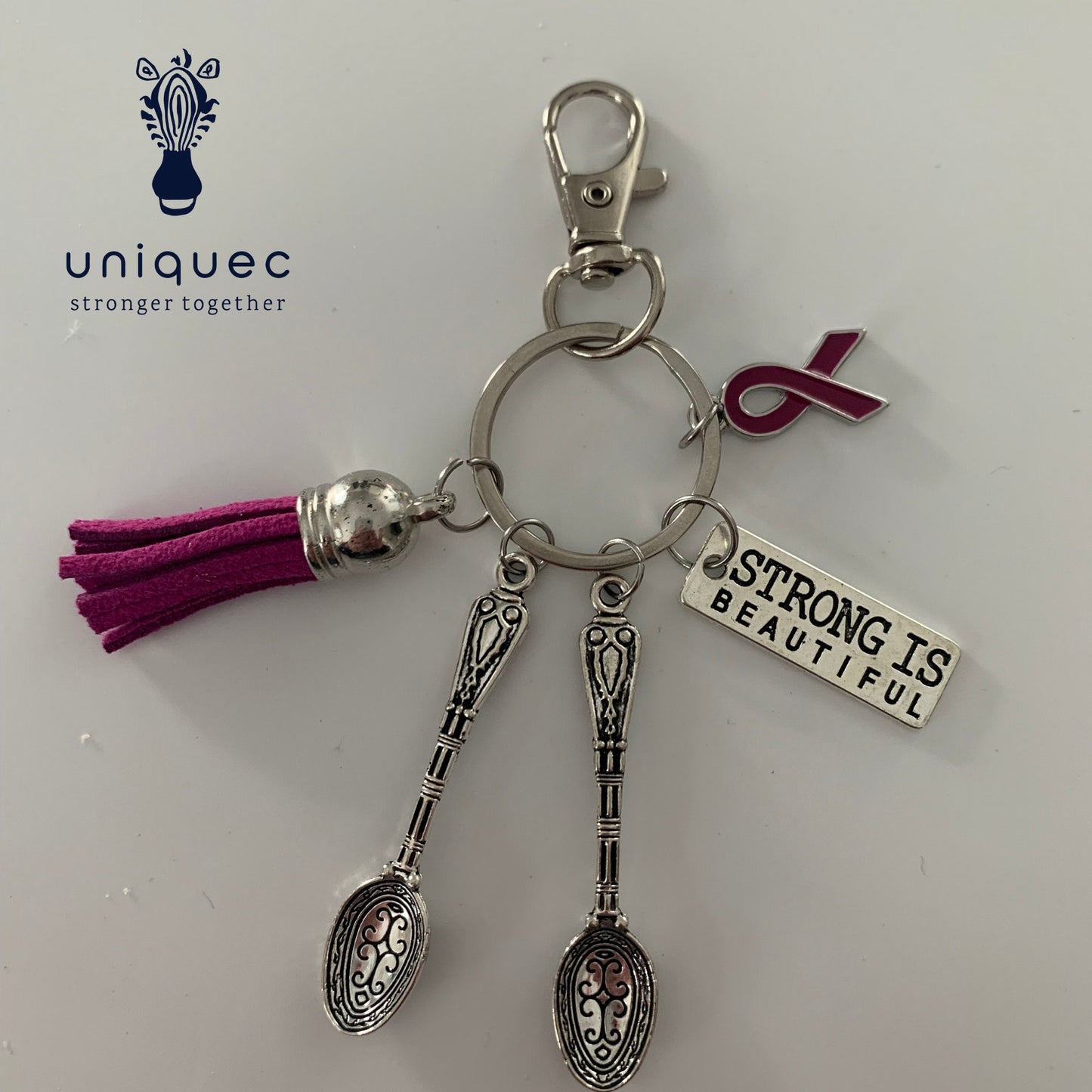 Strong Is Beautiful Spoonie  Keychain Collection Backpack charms Accessories Awareness Keychain