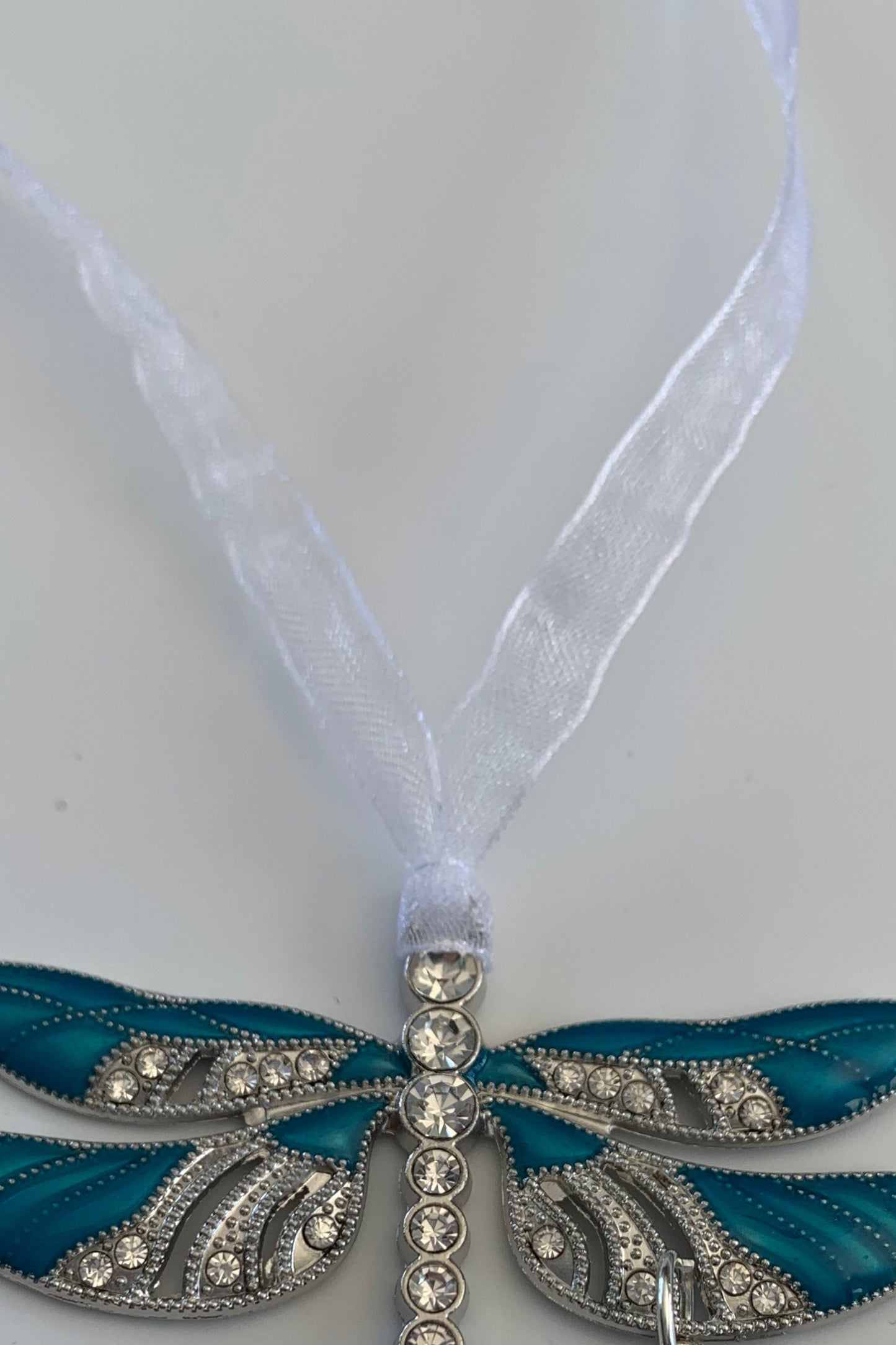 Teal  Dragonfly and Baby Keepsake Pendant