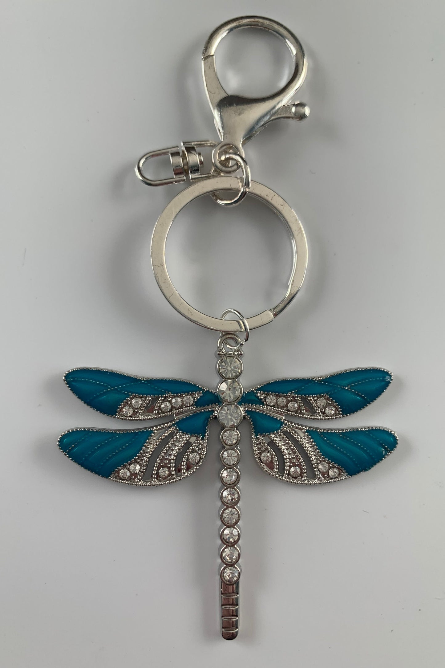 Teal Dragonfly Heart Pendant