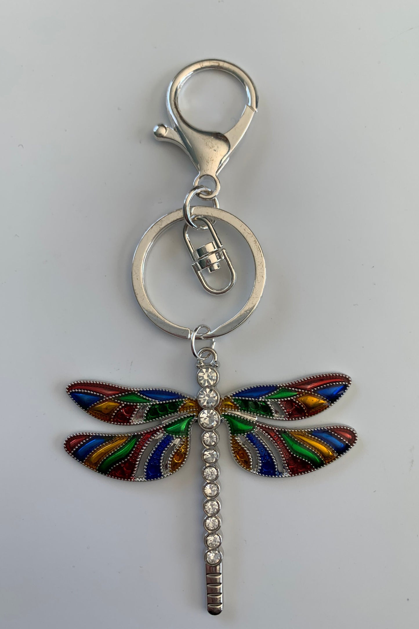 Rainbow Dragonfly Awareness Pendant, Strong is Beautiful