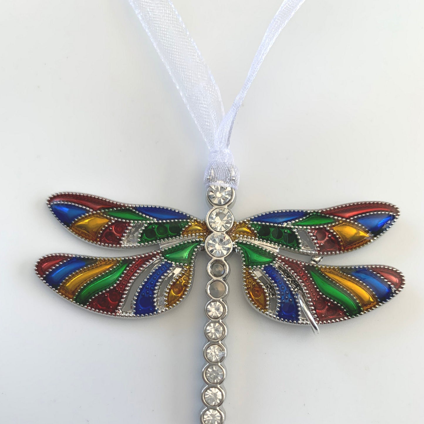 Rainbow Dragonfly Memorial Pendant