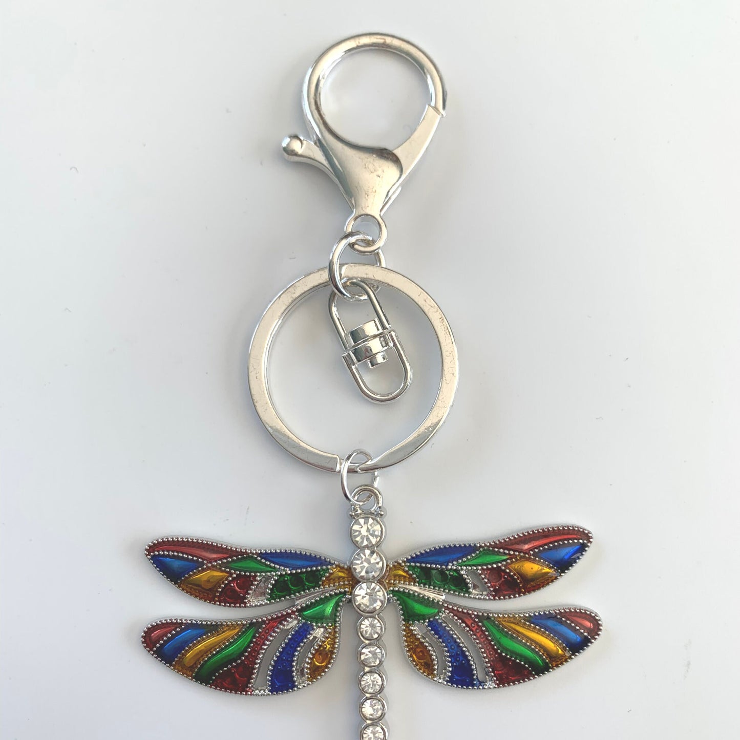 Rainbow  Dragonfly Heart Pendant