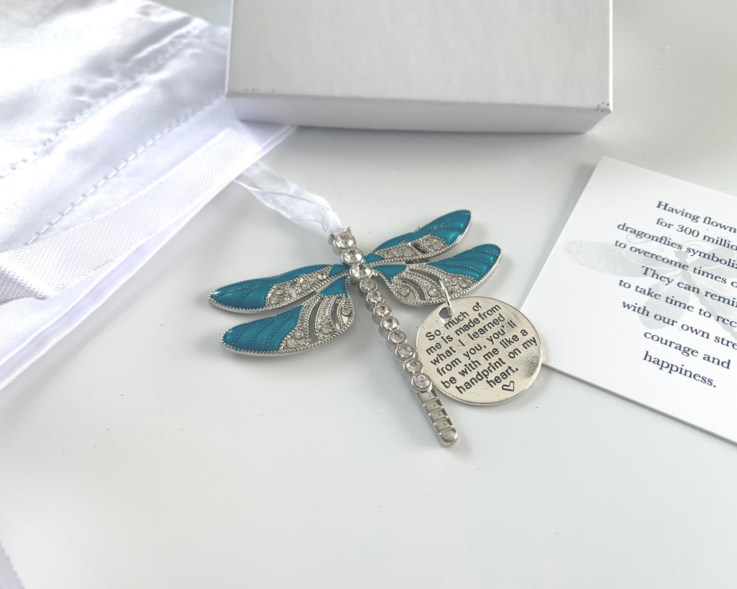 Teal Dragonfly Memorial Ornament