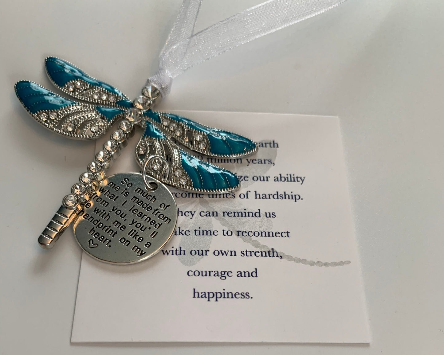 Teal Dragonfly Memorial Ornament