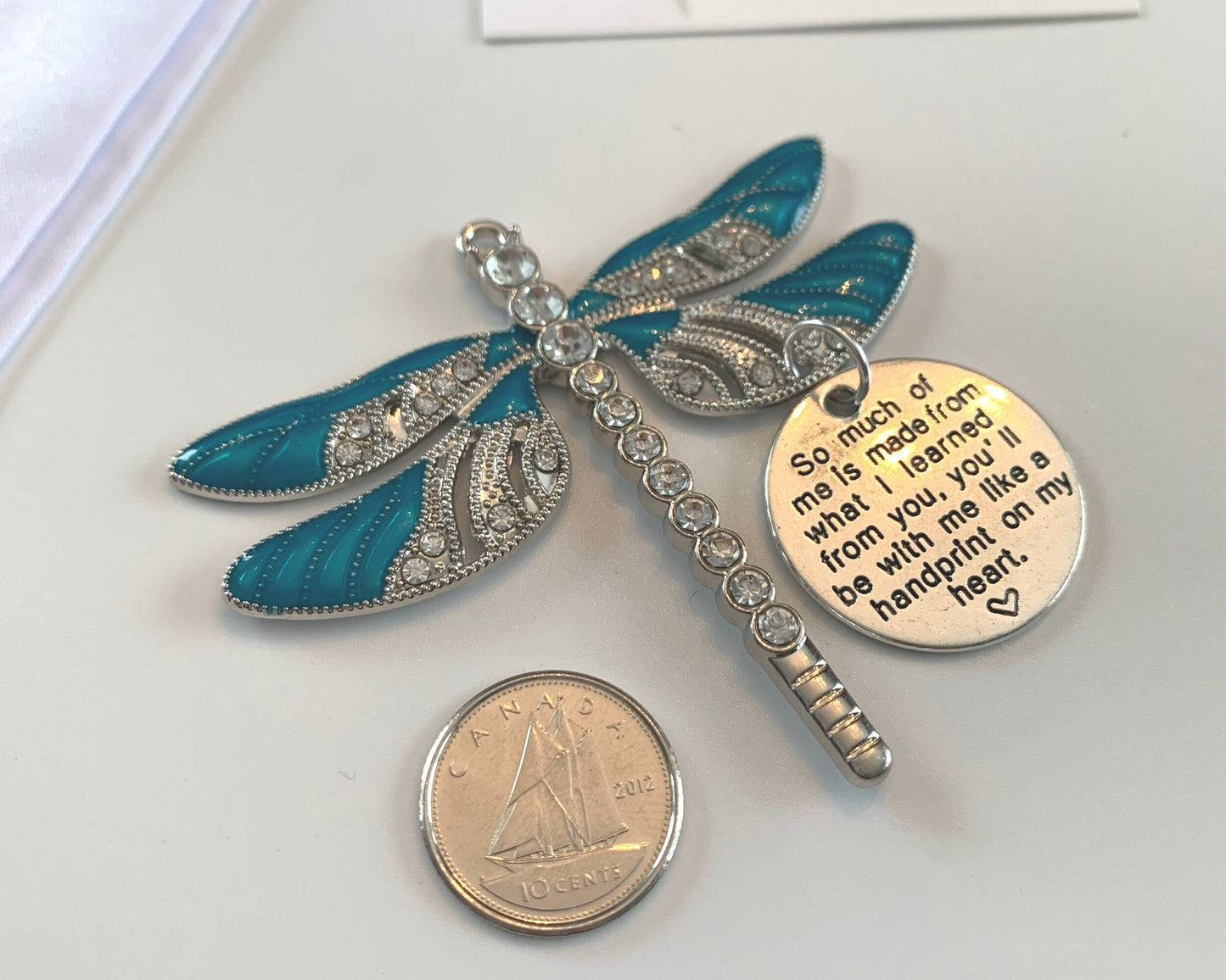 Teal Dragonfly Memorial Ornament