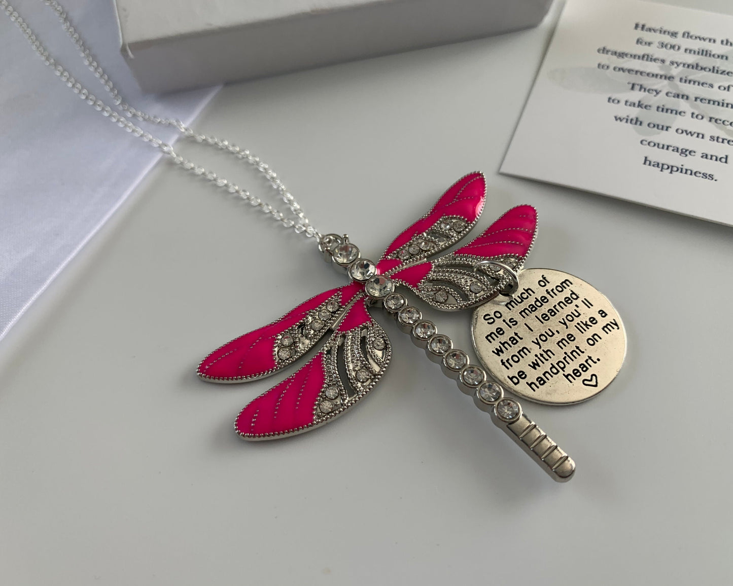 Pink Dragonfly Memorial Ornament