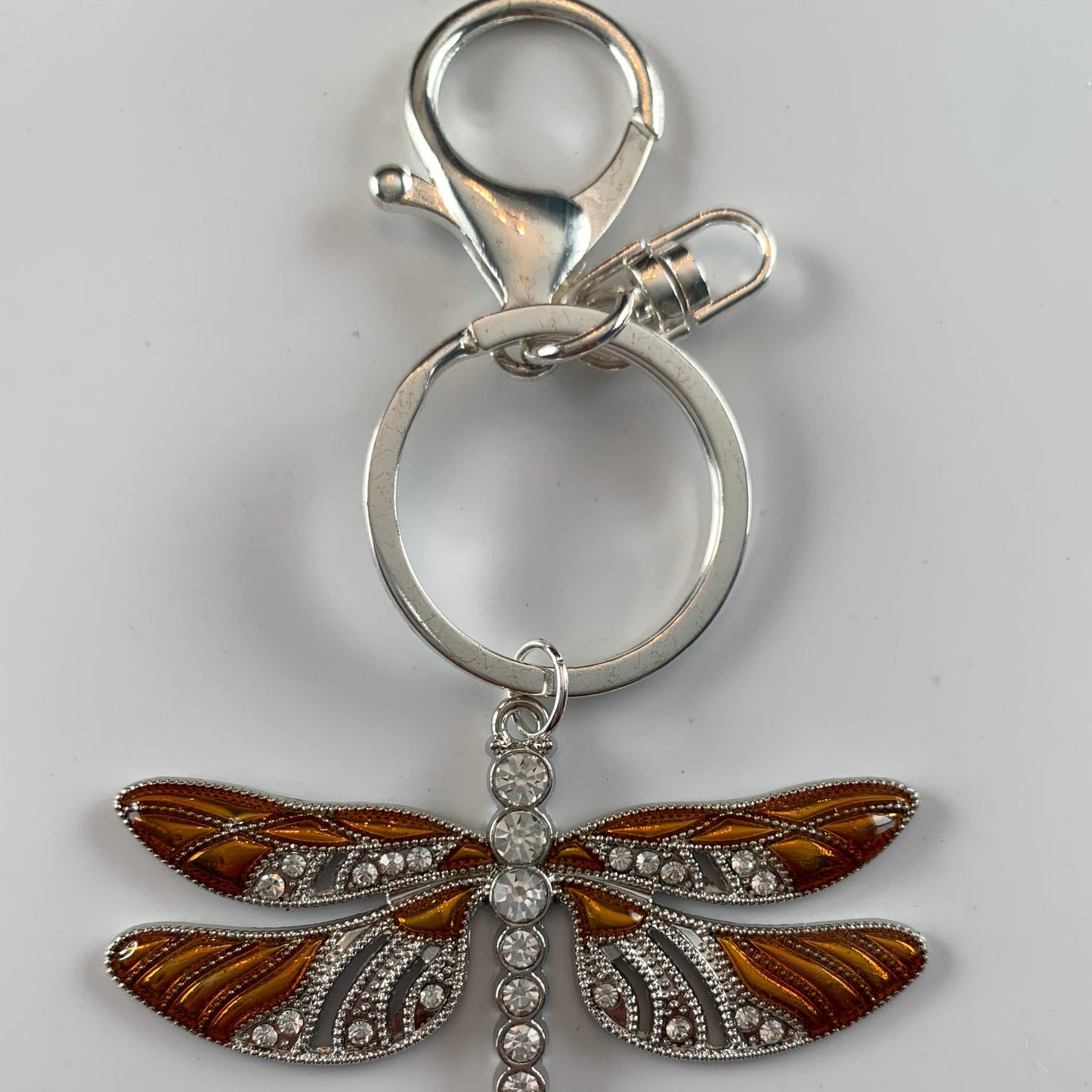 Copper Dragonfly Heart Keepsake Pendant