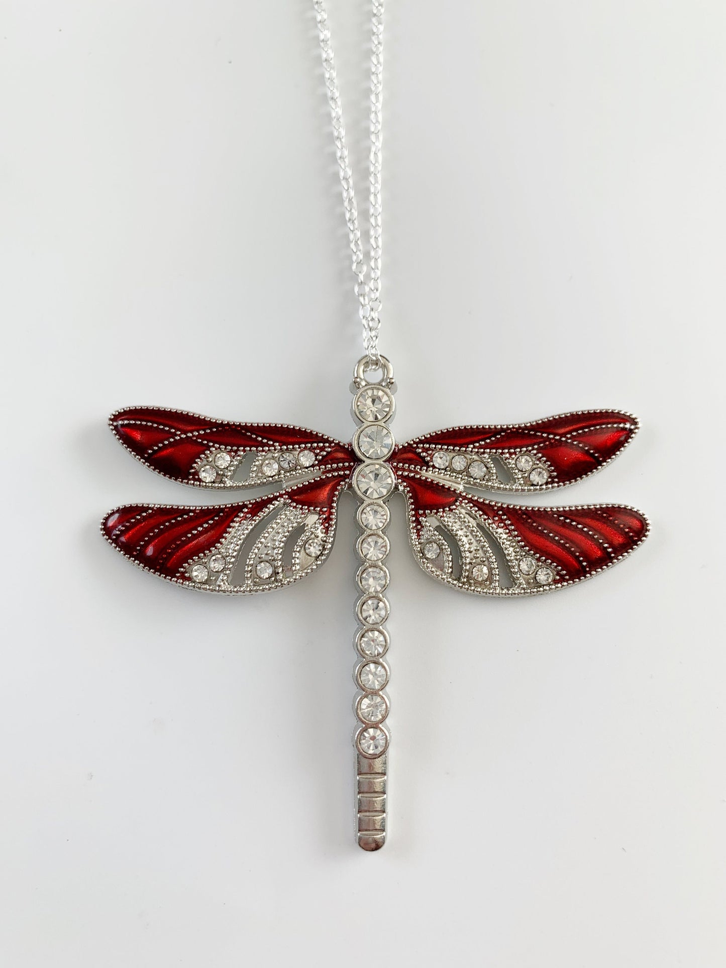 Dragonfly Memorial Ornament - Red Rear View Mirror Accessory