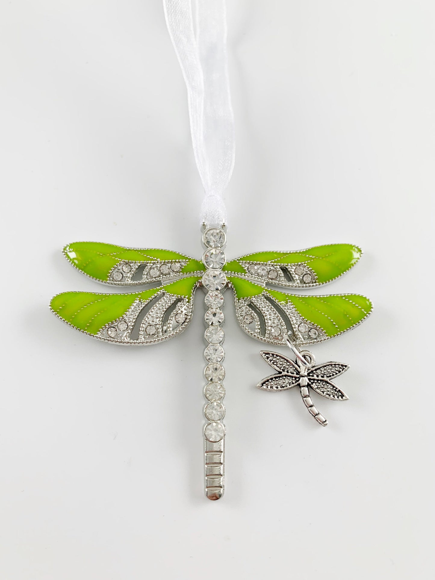 Lime  Dragonfly and Baby Keepsake Pendant