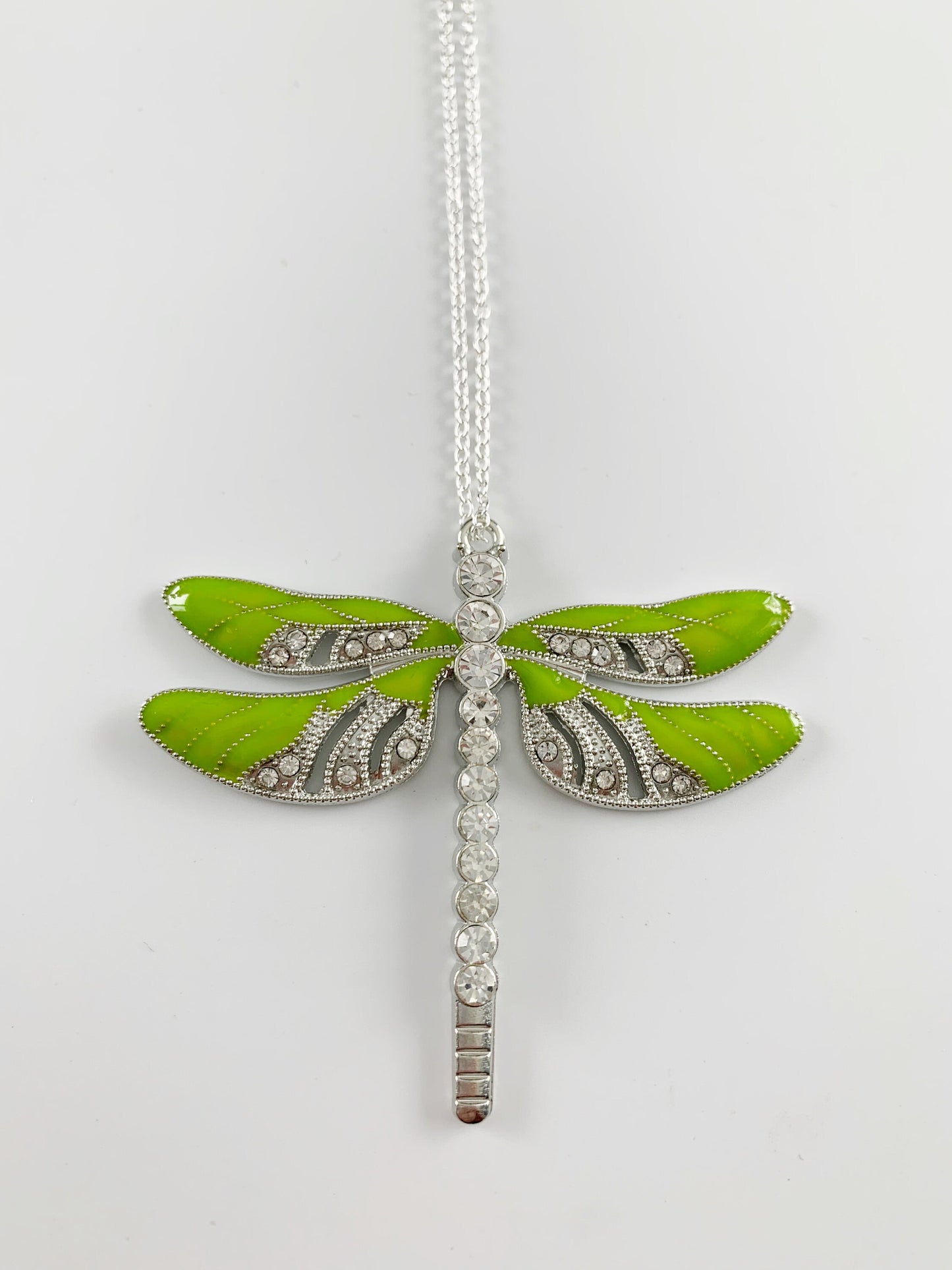 Lime  Dragonfly and Baby Keepsake Pendant