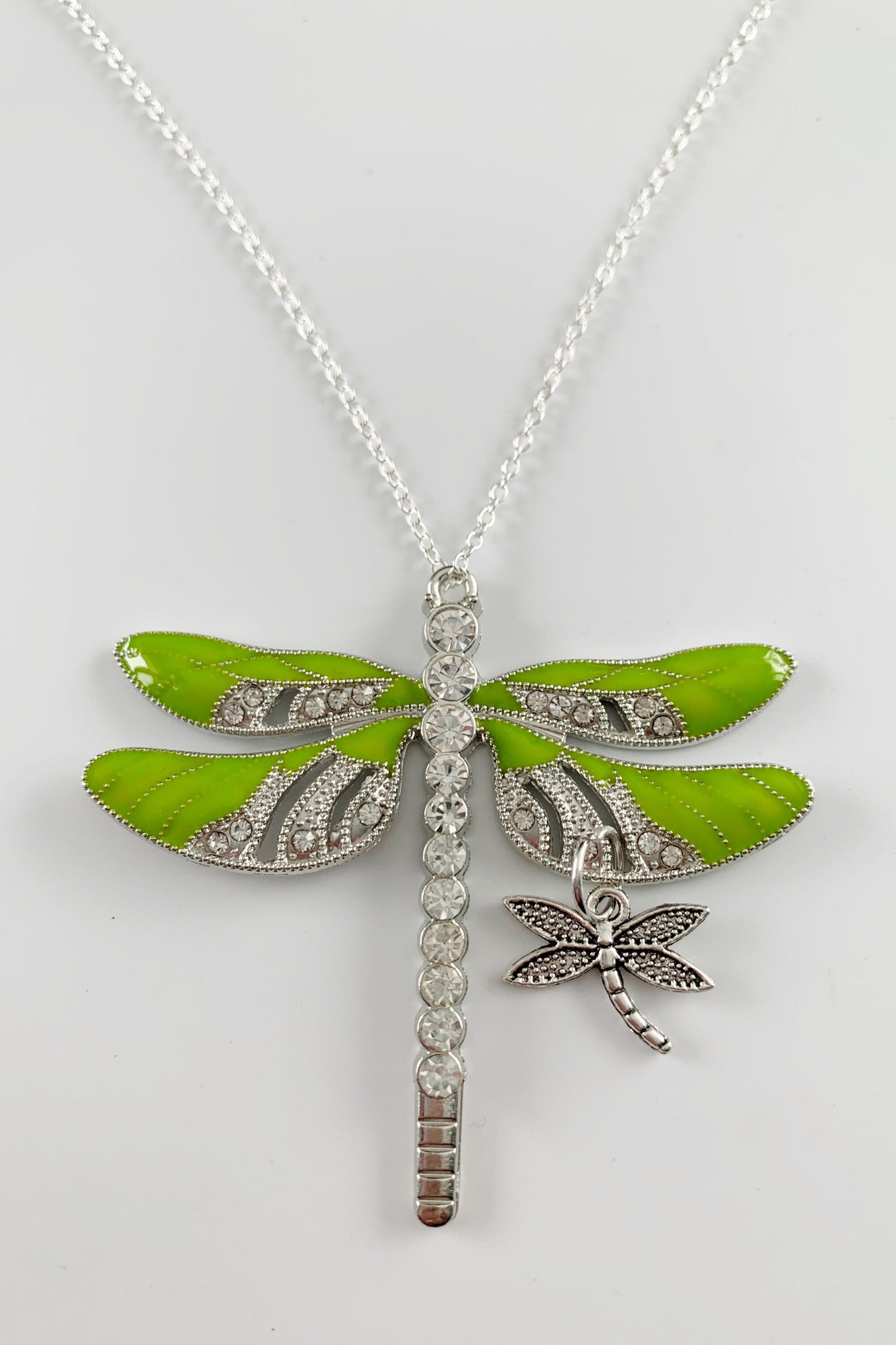 Lime  Dragonfly and Baby Keepsake Pendant