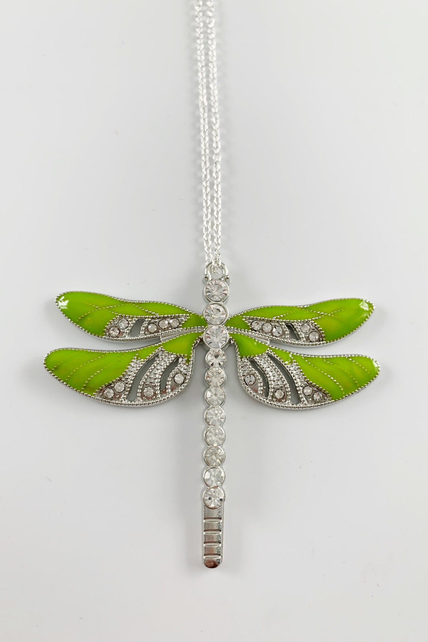 Lime Dragonfly Awareness Pendant, Strong is Beautiful