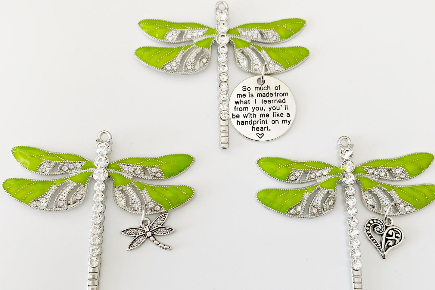 Lime Dragonfly Awareness Pendant, Strong is Beautiful