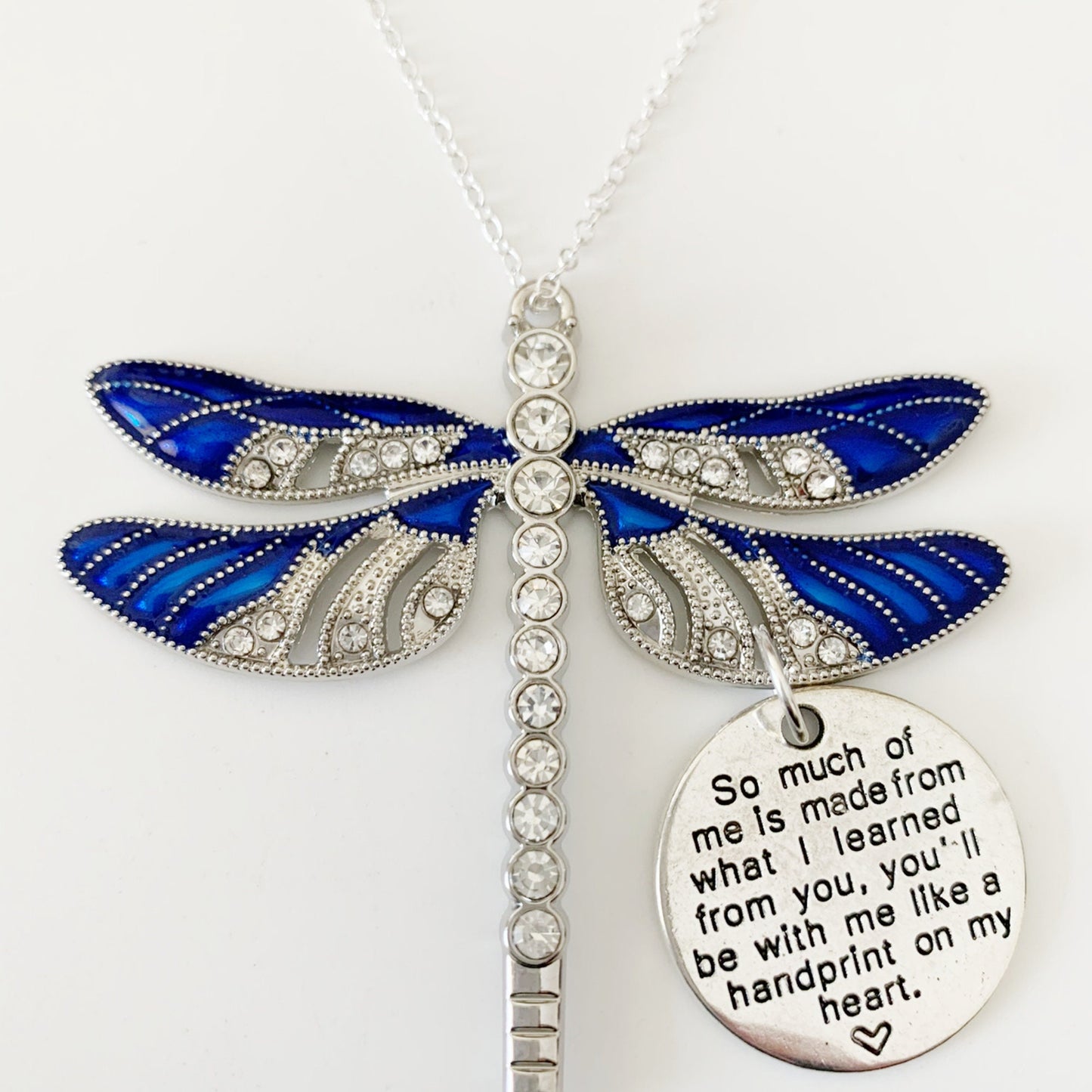 Blue Dragonfly Memorial Ornament - Blue Rear View Mirror Accessory