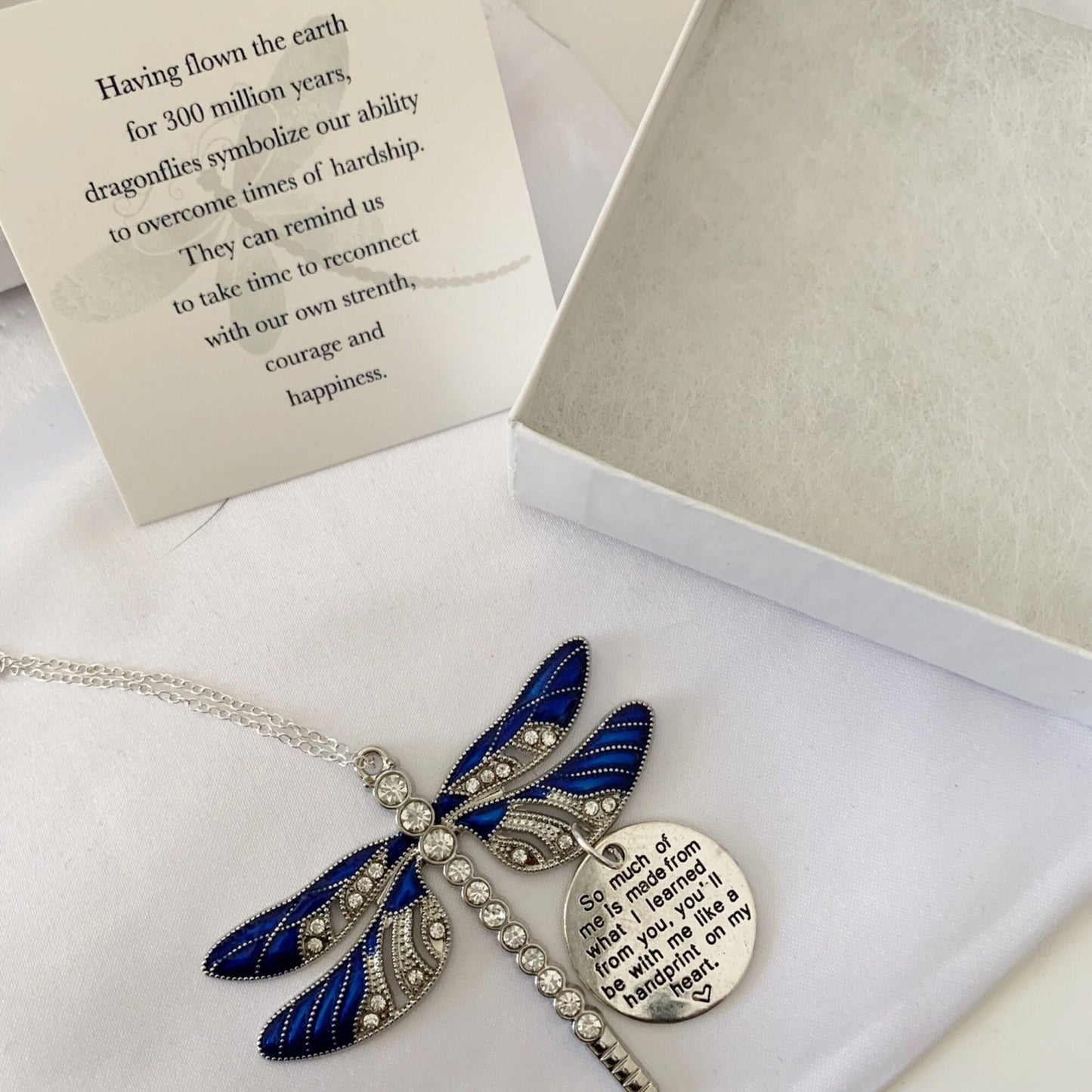 Blue Dragonfly Memorial Ornament - Blue Rear View Mirror Accessory