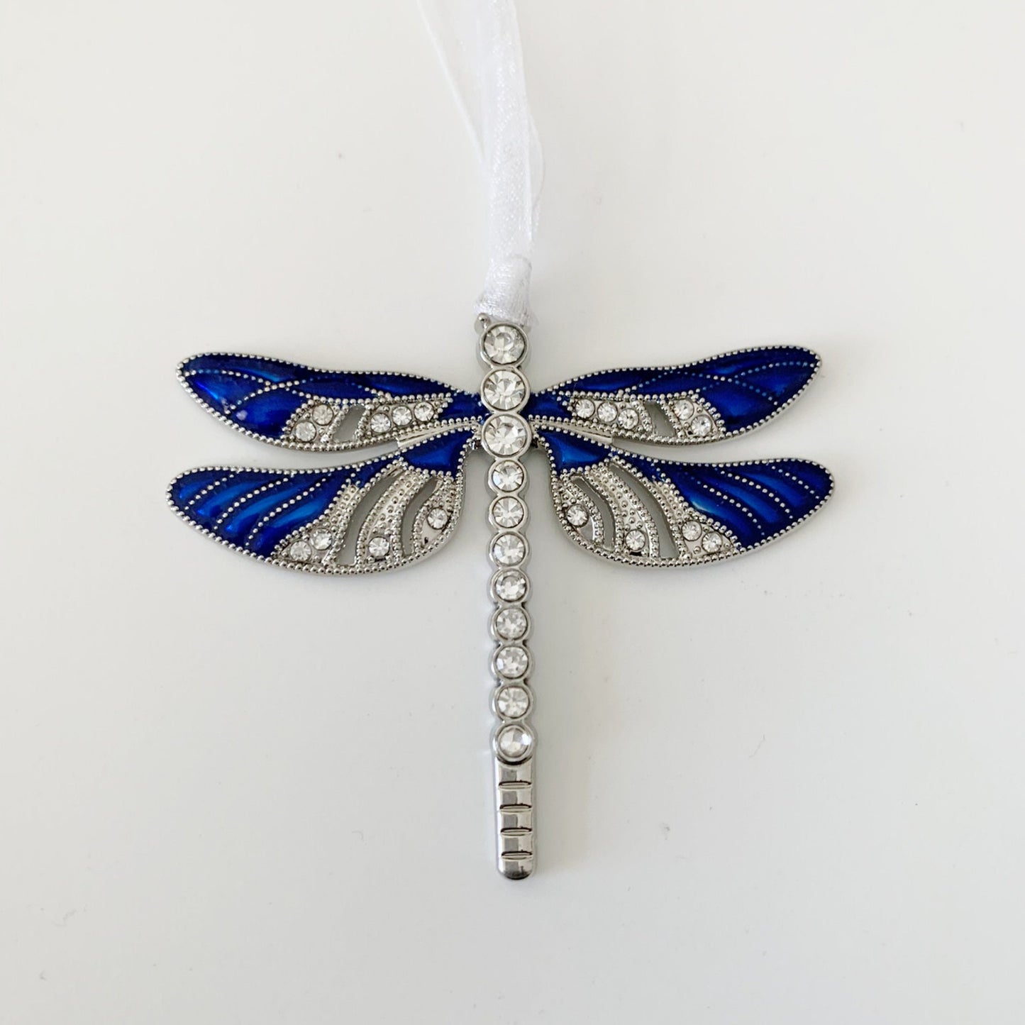 Blue Dragonfly Memorial Ornament - Blue Rear View Mirror Accessory